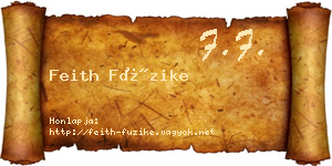 Feith Füzike névjegykártya